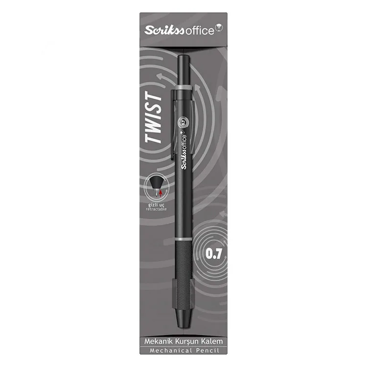 SCRIKSS TWIST VERSATİL KALEM 0.7 ŞEFFAF AMBALAJ GRİ