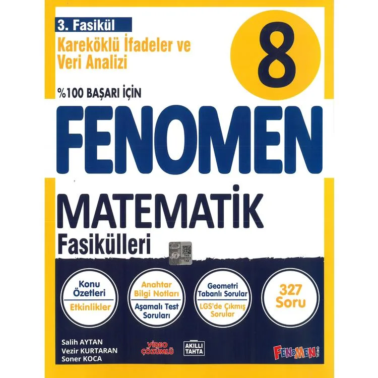 FENOMEN 8. SINIF MATEMATİK 3. FASİKÜL - KAREKÖKLÜ İFADELER VE VERİ ANALİZİ