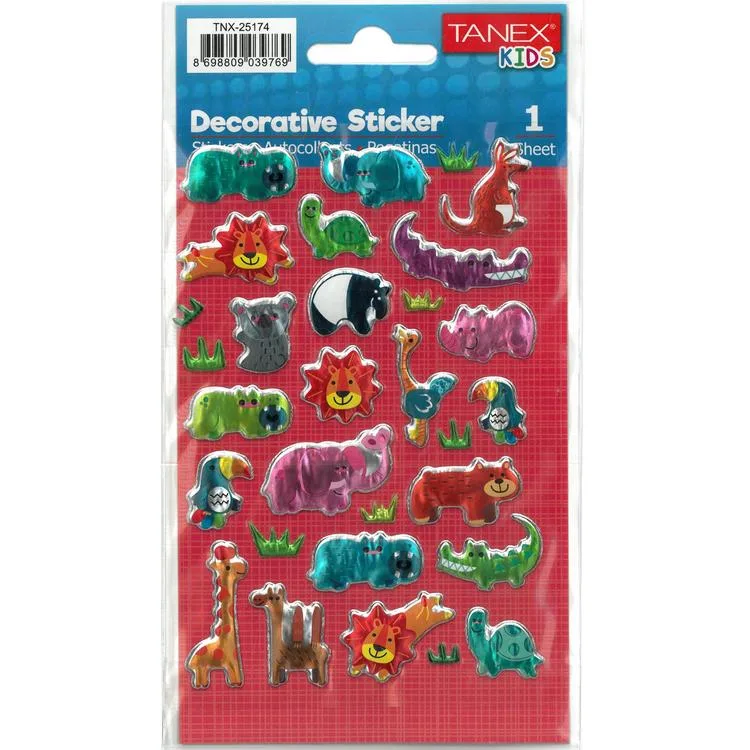 TANEX KIDS TNX-25174 DEKORATİF ETİKETLER - ORMAN CANLILARI 3 SERİSİ STICKER