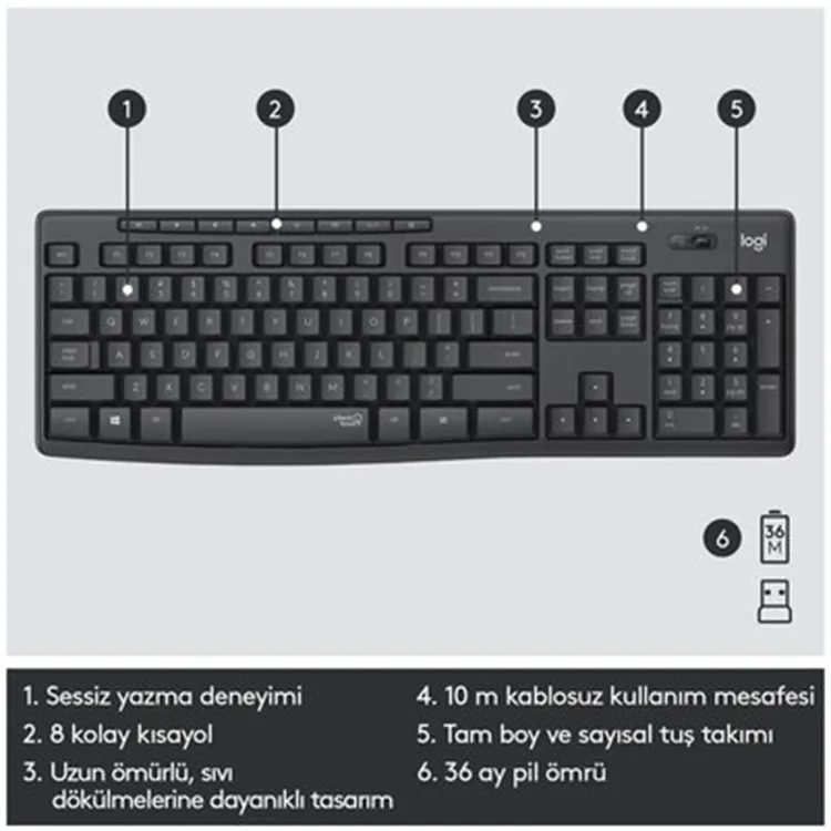 LOGITECH MK295 KABLOSUZ KLAVYE + MOUSE SET