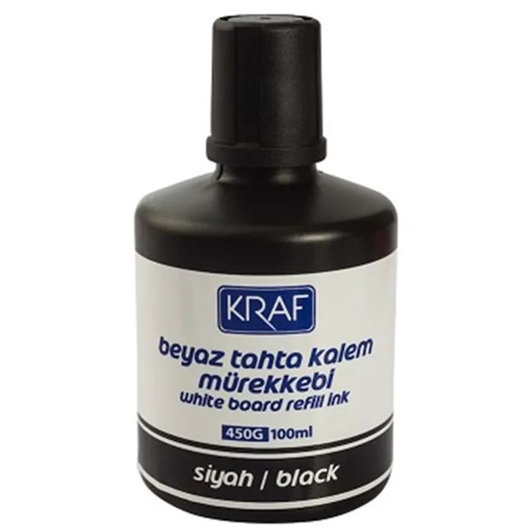 KRAF 450G BEYAZ TAHTA KALEM MÜREKKEBİ SİYAH 100ML.