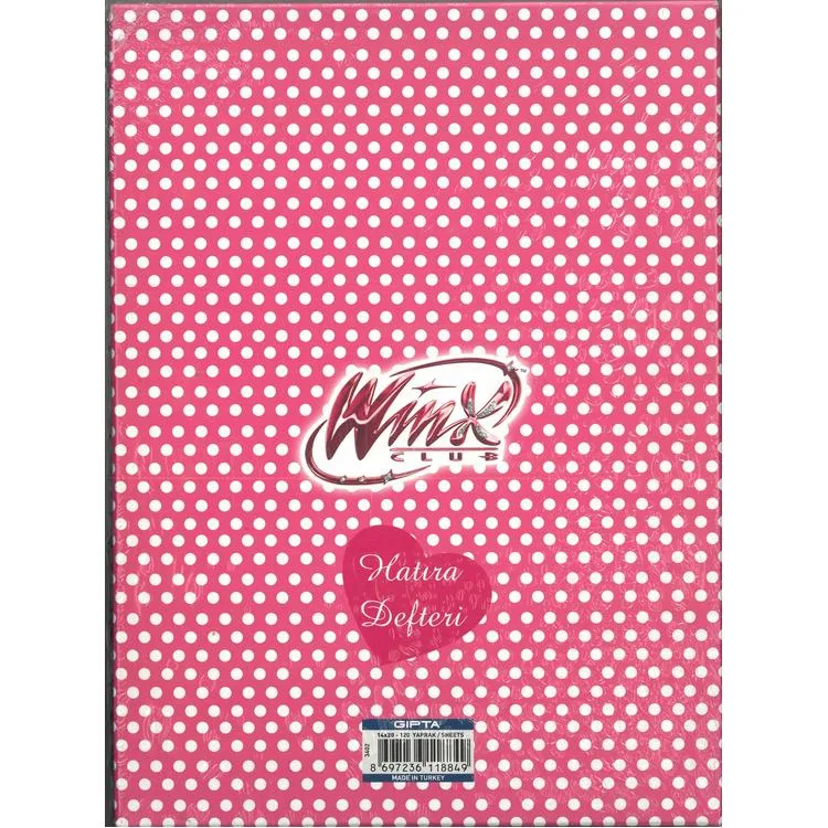 GIPTA WINX CLUB KİLİTLİ SERT KAPAK KUTULU HATIRA DEFTERİ 14X20 120 YP. - 3402