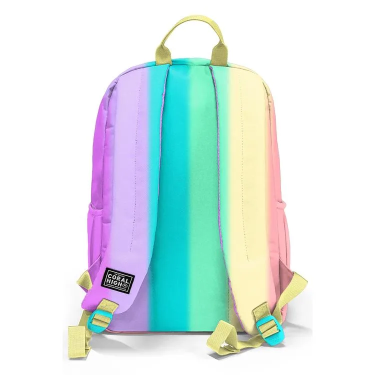 CORAL HIGH 23630 KIDS RENKLİ ÇİZGİLİ DESENLİ DÖRT BÖLMELİ SIRT ÇANTASI