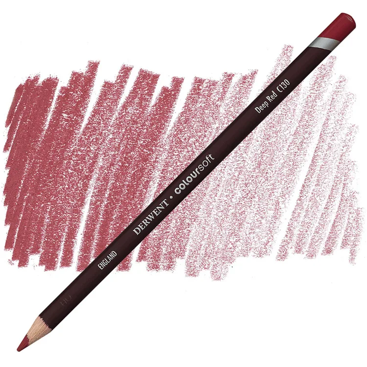 DERWENT COLOURSOFT - YUMUŞAK KURUBOYA KALEMİ- DEEP RED C130