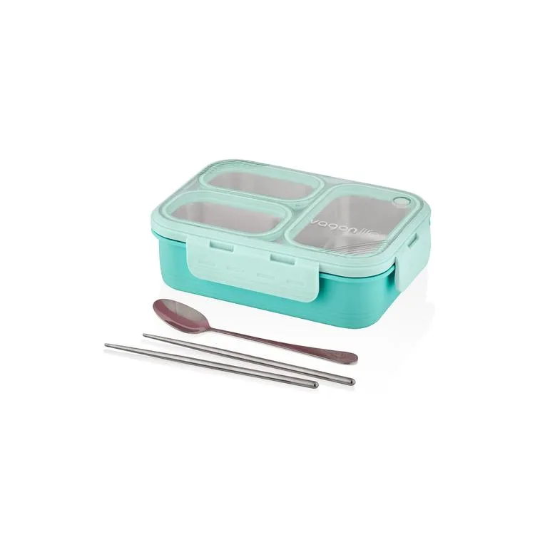 VAGONLİFE ÇELİK YEMEK KABI 3 HAZNELİ LUNCH BOX XC-7097 620 ML