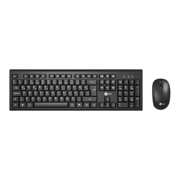 LENOVO LECOO KW200 KABLOSUZ TÜRKÇE Q KLAVYE & MOUSE SET SİYAH