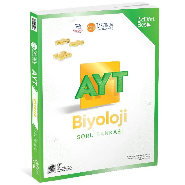 ÜÇDÖRTBEŞ AYT BİYOLOJİ SORU BANKASI - ÖSYM TARZINDA