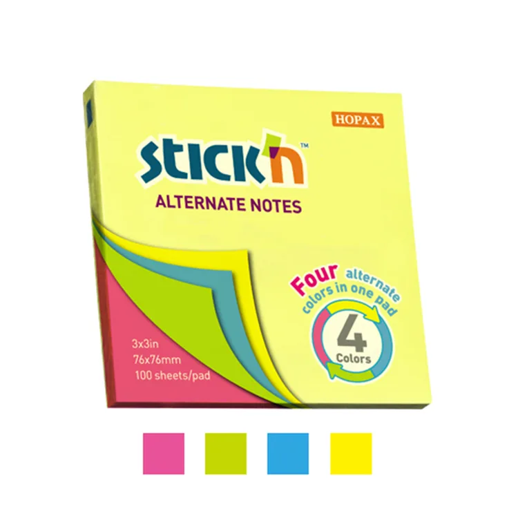 GIPTA STICKN 76X76 NEON 4 RENK YAPIŞKANLI NOTLUK 100 YP.