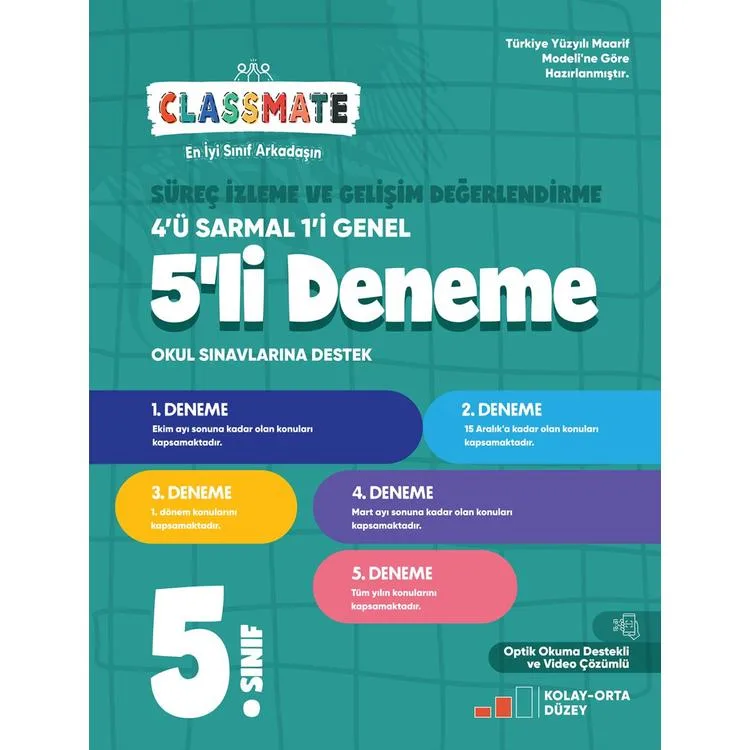 OKYANUS 5. SINIF CLASSMATE SÜREÇ İZLEME VE GENEL DEĞERLENDİRME 5'Lİ DENEME