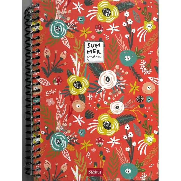 PAPİRÜS SUMMER PP. KAPAK SPİRALLİ A4 80YP. KARELİ DEFTER