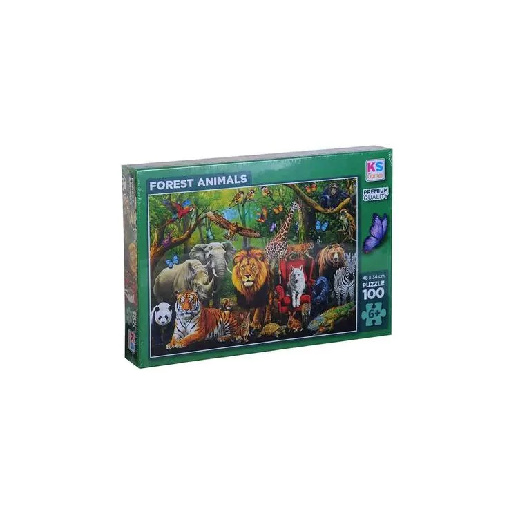 KS GAMES 31504 FOREST ANIMALS 34x48cm YAPBOZ/PUZZLE 100 PARÇA