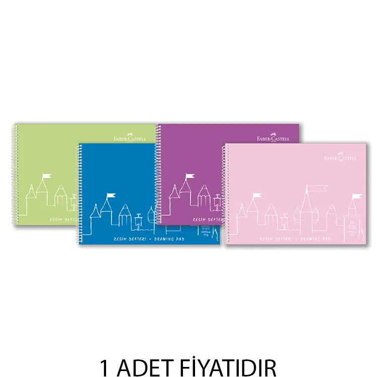 FABER CASTELL SPİRALLİ PP. KAPAK RESİM DEFTERİ 25x35 30 YP.- 5075400036