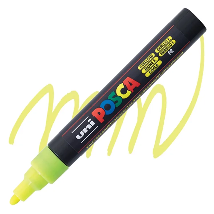 UNİ POSCA SU BAZLI POSTER MARKER PC-5M 1.8-2.5 FLUORESCENT SARI