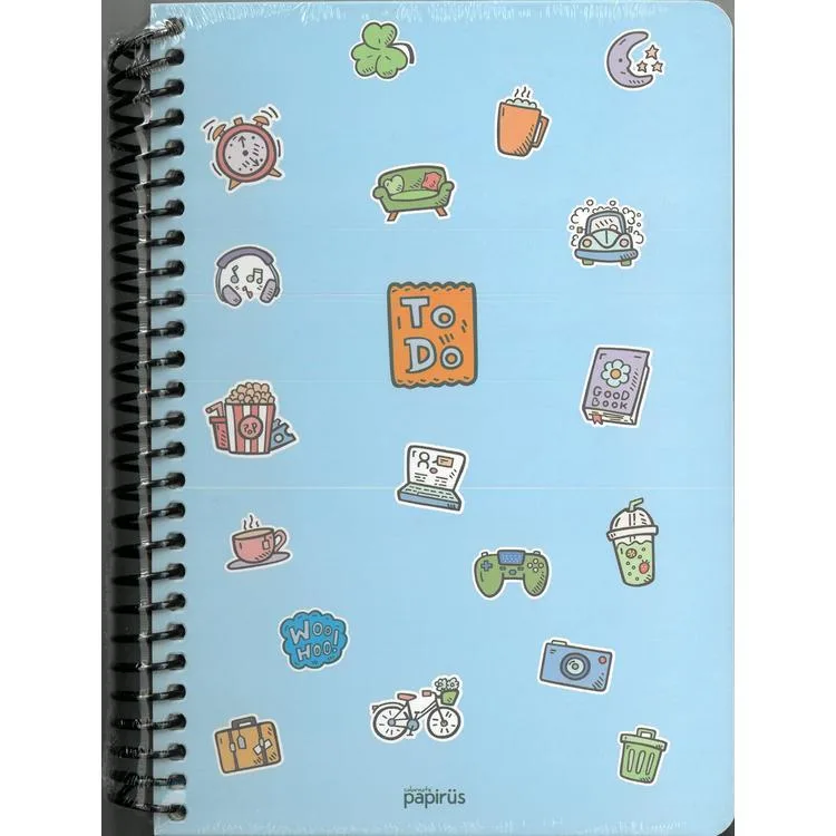 PAPİRÜS TO DO SERT KAPAK SPİRALLİ 14X19 120YP. ÇİZGİLİ DEFTER - TEKLİ