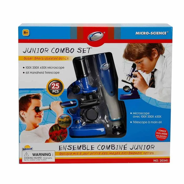 SUNMAN JUNIOR S00020341 COMBO BİLİM TELESKOP MİKRPSKOP SETİ 25 PARÇA 8+