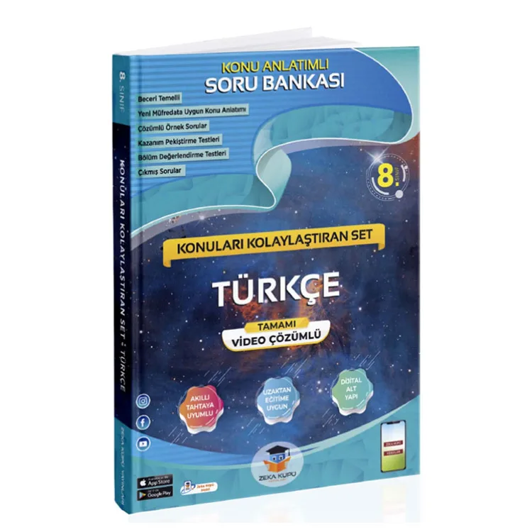 ZEKA KÜPÜ 8.SINIF TÜRKÇE KONULARI KOLAYLAŞTIRAN KONU ANLATIMLI SORU BANKASI