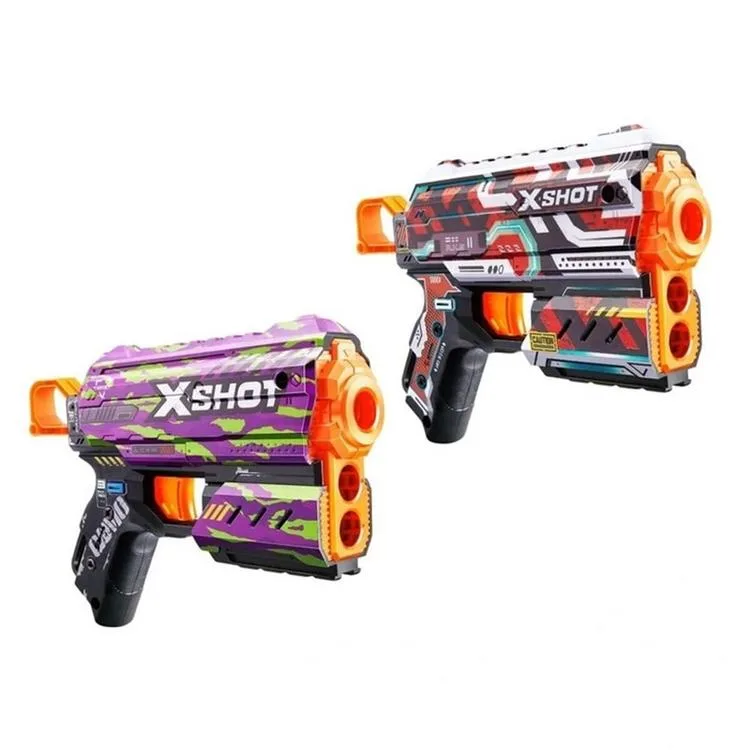 SUNMAN ZURU 36534 X-SHOT SKINS FLUX SÜNGER ATAN SİLAH 2'Lİ 16 MERMİ 8+