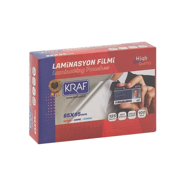 KRAF LAMİNASYON FİLMİ 65x95mm 125 MİC 100'LÜ 2126