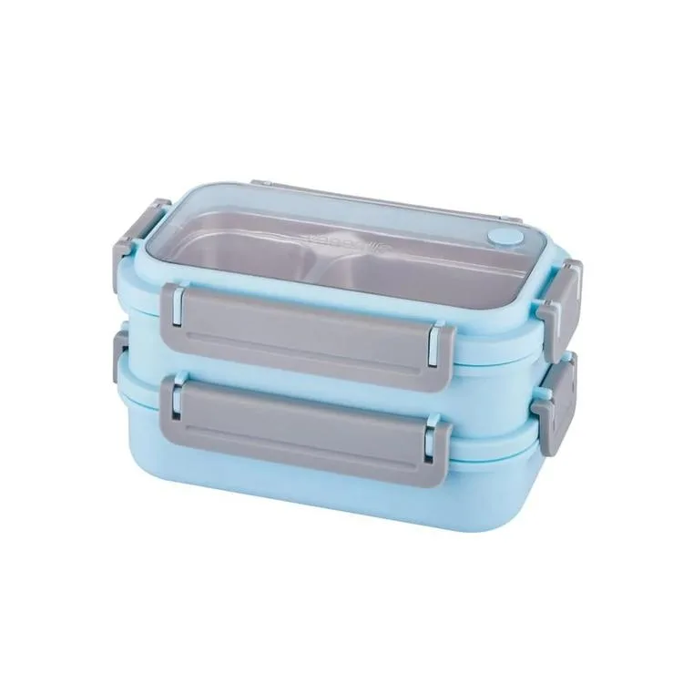 VAGONLİFE ÇELİK YEMEK KABI 2 KATLI BÖLMELİ 1200 ML - LUNCH BOX BL2215 TURKUAZ