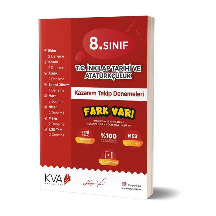 KORAY VAROL AKADEMİ 8. SINIF T.C İNKİLAP TARİHİ VE ATATÜRKÇÜLÜK FARK VAR KAZANIM TAKİP DENEMELERİ