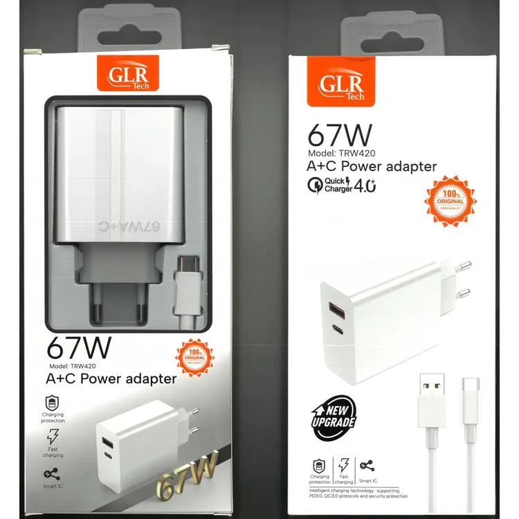 GLRTECH TRW420 A+C POWER ADAPTER 67W BEYAZ ŞARJ CİHAZI