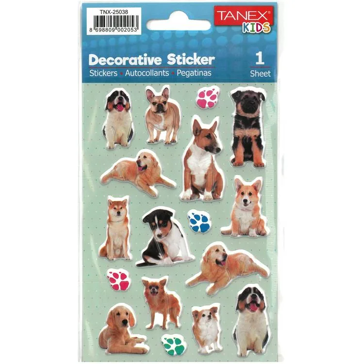 TANEX KIDS TNX-25038 DEKORATİF ETİKETLER - KÖPEK SERİSİ STICKER