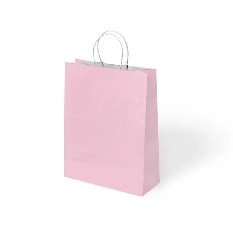 KİKA 1000484 BÜKÜM SAPLI 25x12x31cm HEDİYELİK KAĞIT ÇANTA PEMBE - TEKLİ