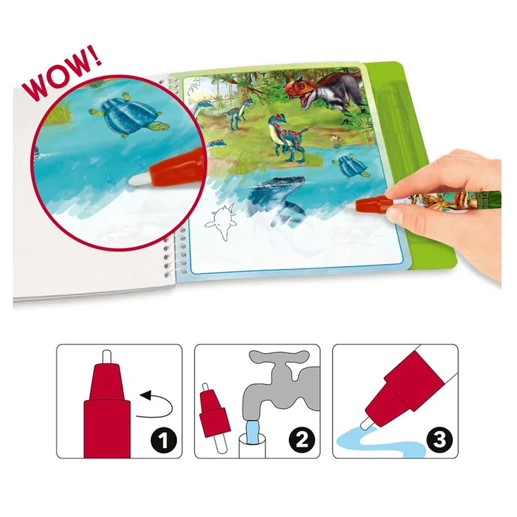 TOP MODEL DİNO SİHİRLİ SULU BOYA DEFTERİ- DINO WORLD AQUA MAGIC BOOK