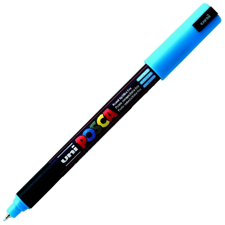 UNİ POSCA SU BAZLI POSTER MARKER 0.7 PC-1MR 0.7 AÇIK MAVİ