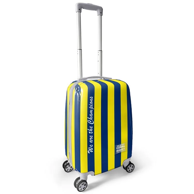 CORAL HIGH 16562 SARI LACİVERT ÇUBUKLU TARAFTAR DESENLİ KABİN BOY (50cm) VALİZ