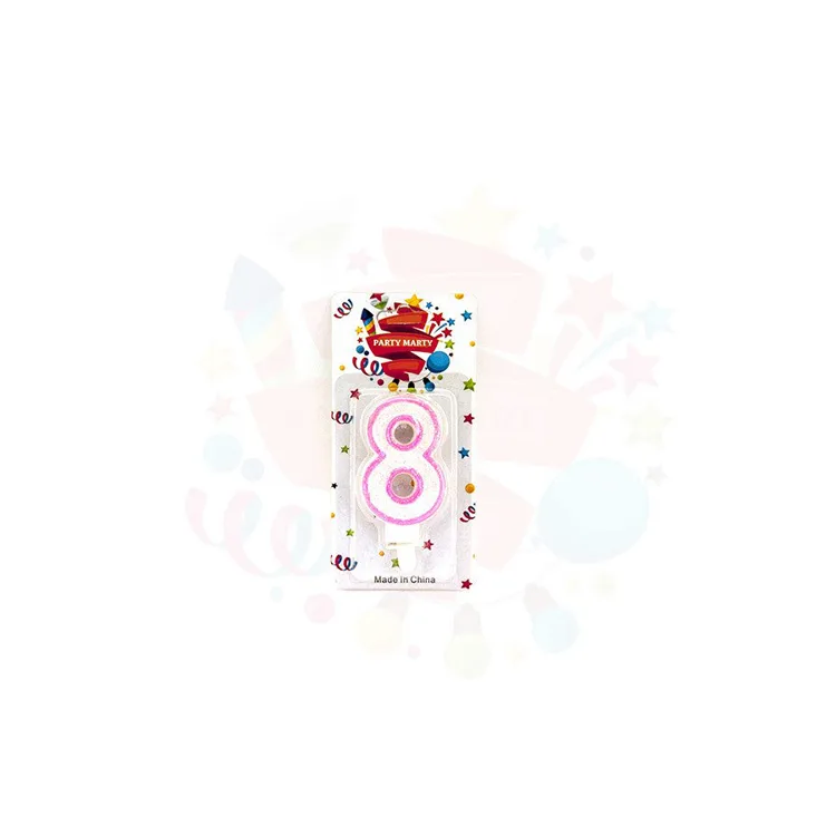 NEDİ SİMLİ MUM RAKAM PEMBE 8 NEDİ-15623-P8