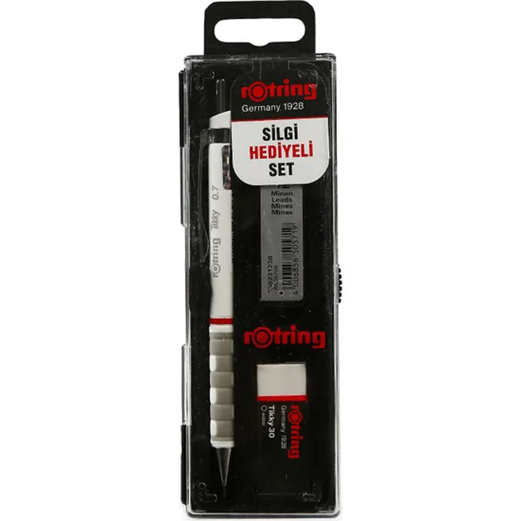 ROTRING TİKKY VERSATİL RD 0.7+MİN+SİLGİ HEDİYELİ BEYAZ SET