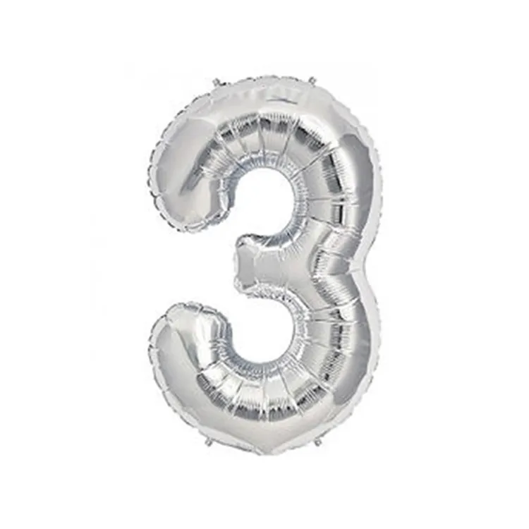 TEKNOPOİNT FOLYO BALON 40 inç RAKAM GÜMÜŞ 3