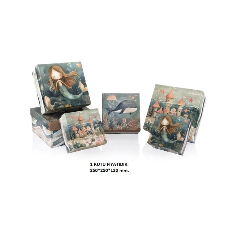 GIPTA OCEAN KARE HEDİYE KUTUSU BX2796 I NO:6 250x250x120mm - TEKLİ