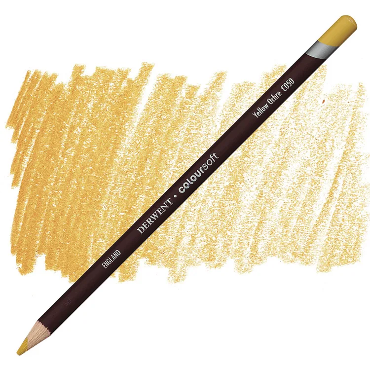 DERWENT COLOURSOFT - YUMUŞAK KURUBOYA KALEMİ- YELLOW OCHRE C050