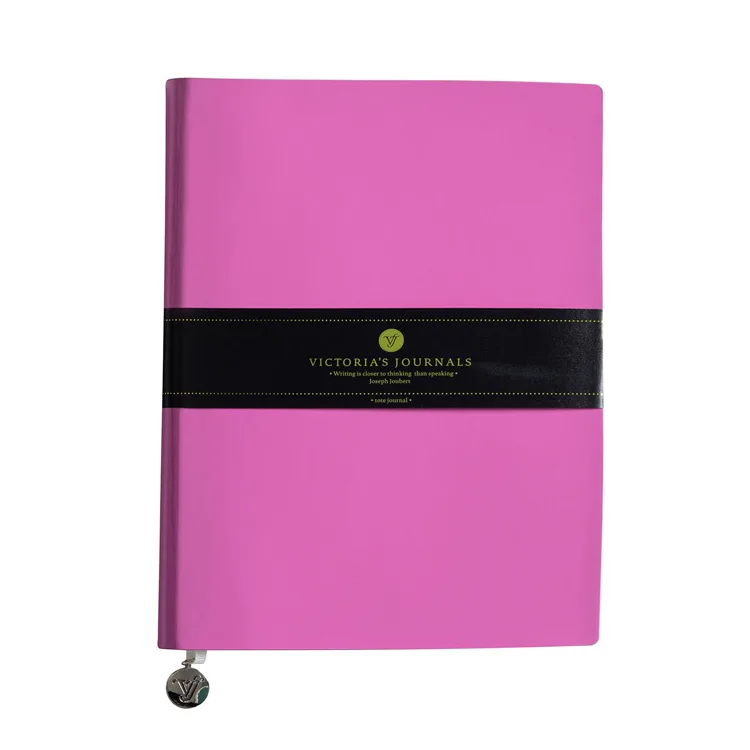 VICTORIA'S JOURNALS 1083 SMYTH RUGAN ESNEK KAPAK 19x25cm 80gr. 96YP. ÇİZGİLİ DEFTER PEMBE