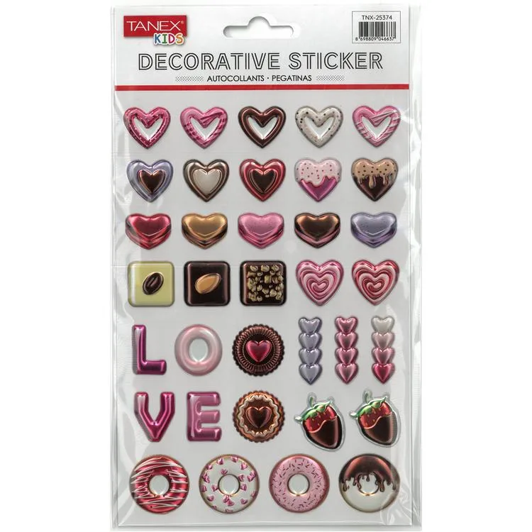 TANEX KIDS TNX-25374 DEKORATİF ETİKETLER - PUFFY LOVE BALON SERİSİ STICKER