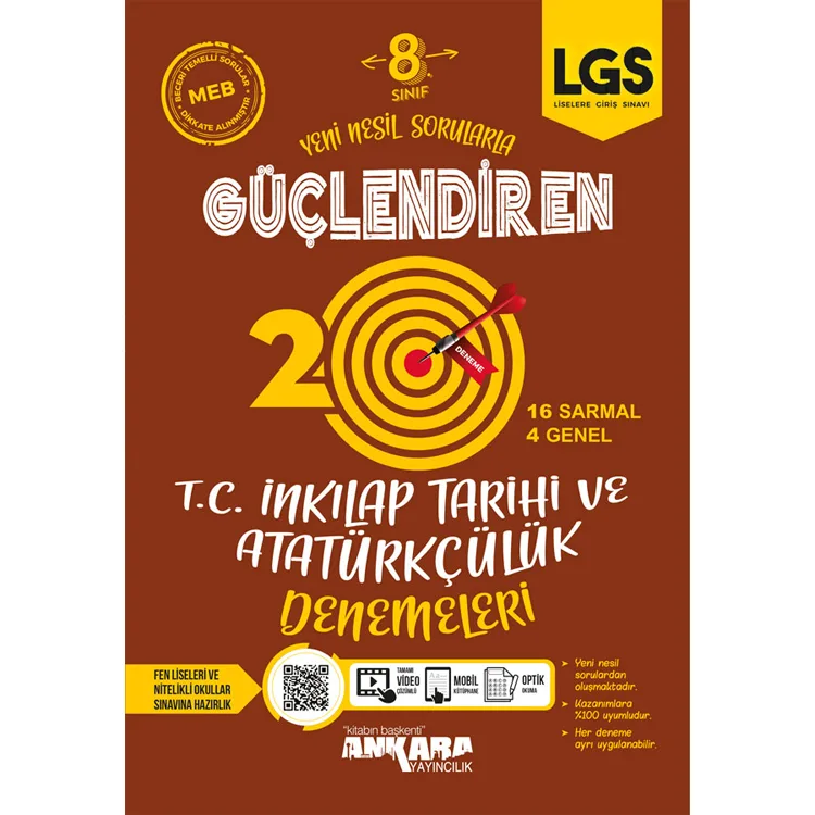 ANKARA YAYINLARI 8. SINIF LGS GÜÇLENDİREN TC. İNKİLAP TARİHİ VE ATATÜRKÇÜLÜK 20 Lİ DENEMELERİ