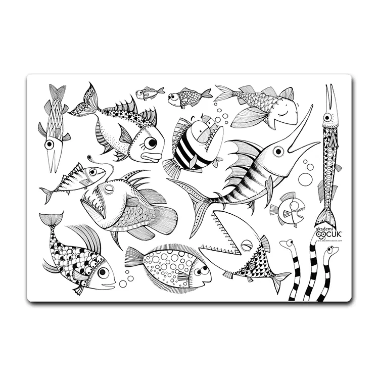 AKADEMİ ÇOCUK - FUNNY MAT - BALIK SÜRÜSÜ 48x33,5cm