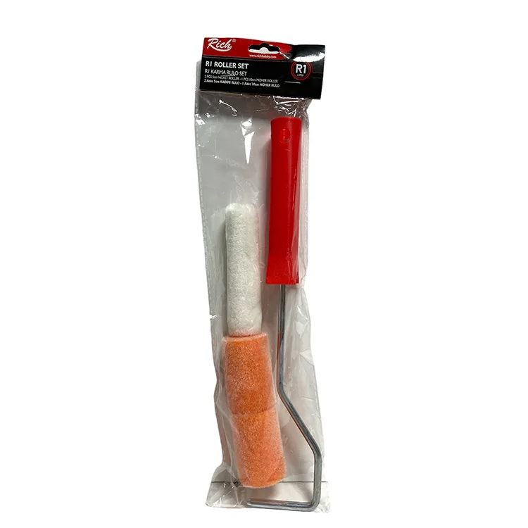 RİCH R1-17465 METAL SAPLI KARMA RULO SET 2 AD 5 CM KADİFE RULO - 1 ADET 10 CM MOHER RULO