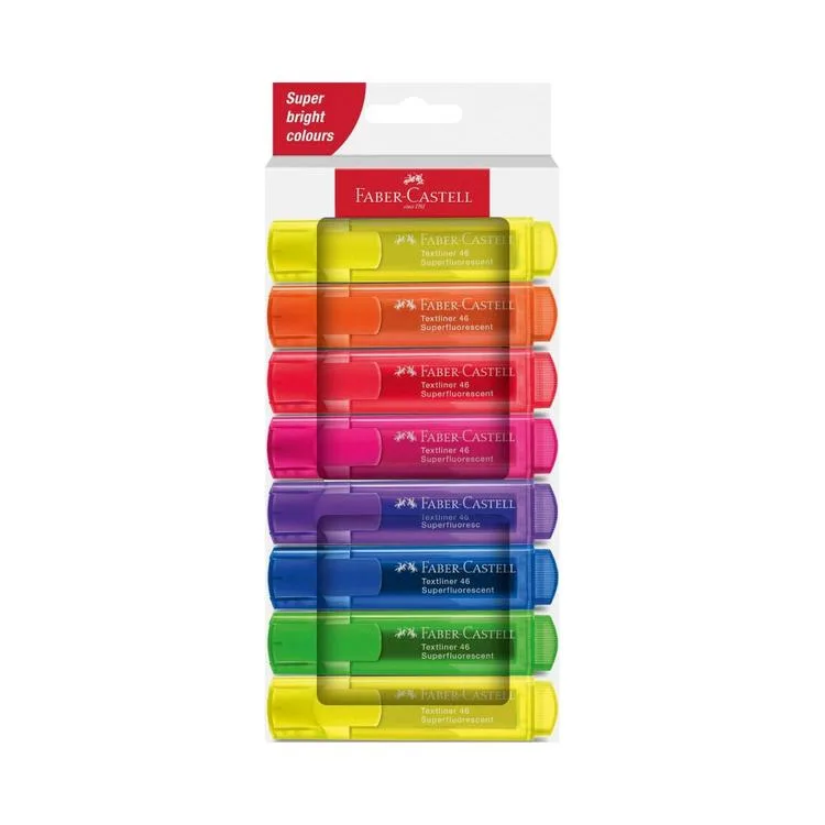 FABER CASTELL TEXTLINER 46 FOSFORLU KALEM ŞEFFAF 8'Lİ KARTON KUTU - 5030254648