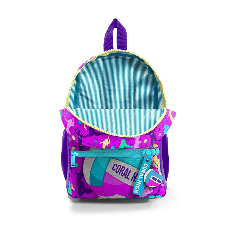 CORAL HIGH 23561 KIDS PEMBE MOR VOLEYBOL DESENLİ İKİ BÖLMELİ MİNİK YUVA SIRT ÇANTASI
