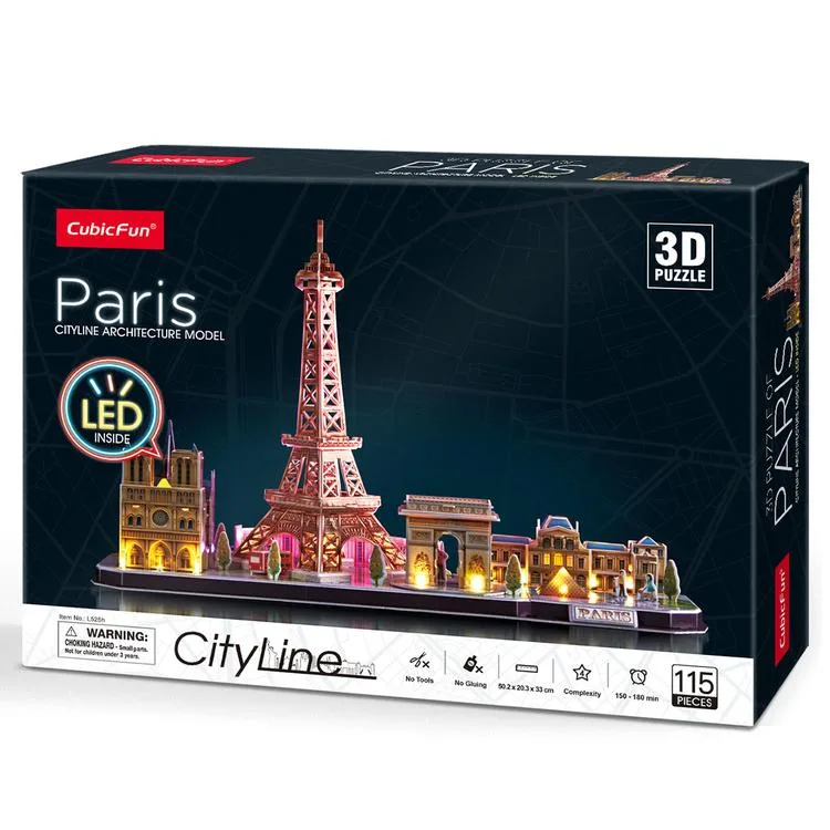NECOTOYS CUB/L525H CUBIC FUN LED AYDINLATMALI CITY LINE PARİS 3D PUZZLE