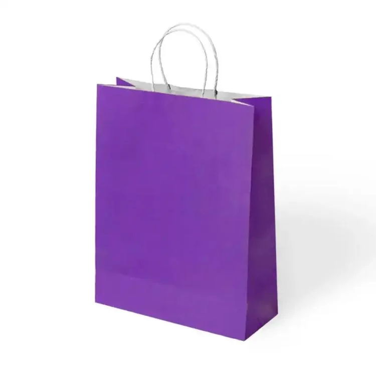KİKA 1000492 BÜKÜM SAPLI 18x8x24cm HEDİYELİK KAĞIT ÇANTA MOR - TEKLİ