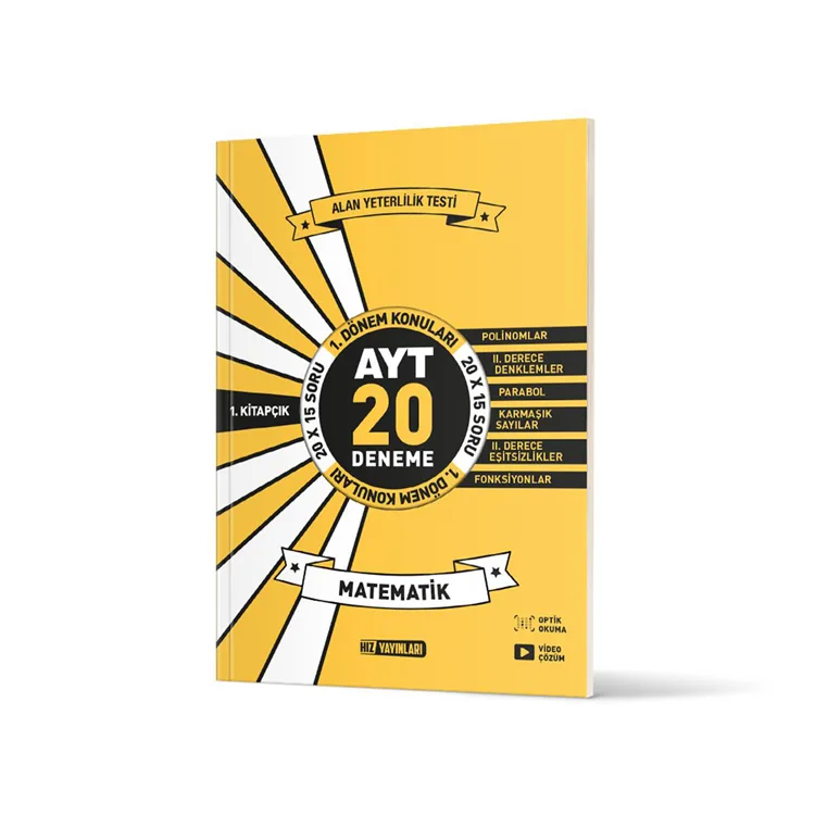 HIZ AYT MATEMATİK 20'Lİ İLK DÖNEM DENEME 1. KİTAP