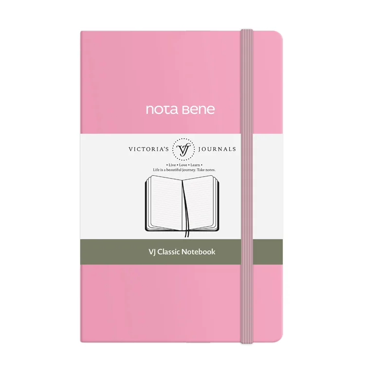 VICTORIA'S JOURNALS NOTE BENE 9239 CLASSIC NOTEBOOK SERT KAPAK 9x14cm 70gr.400 SYF. ÇİZGİLİ DEFTER PEMBE