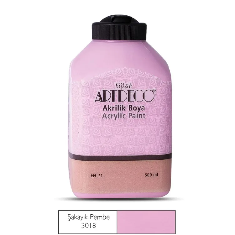 ARTDECO 070L-3018 AKRİLİK BOYA 500 ML. ŞAKAYIK PEMBE