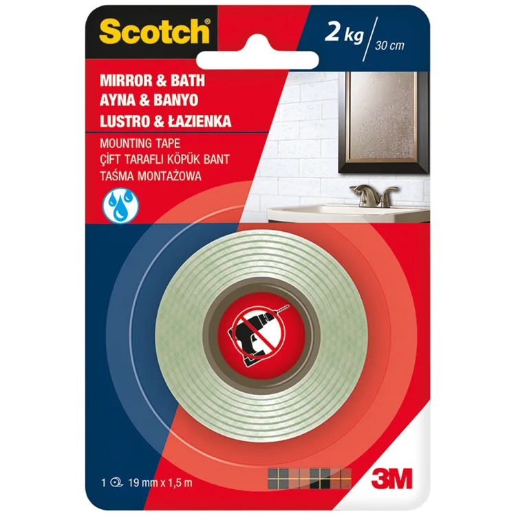SCOTCH 4003 ÇİFT TARAFLI AYNA MONTAJ BANDI 19MM x 1.5MT