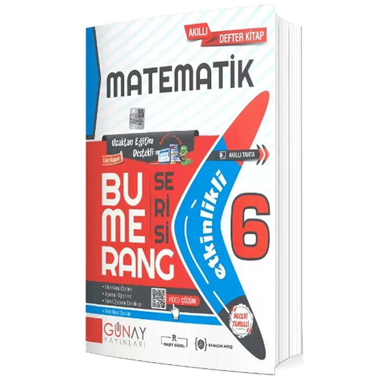GÜNAY 6. SINIF BUMERANG ETKİNLİKLİ MATEMATİK AKILLI DEFTER KİTAP SORU BANKASI - 2024