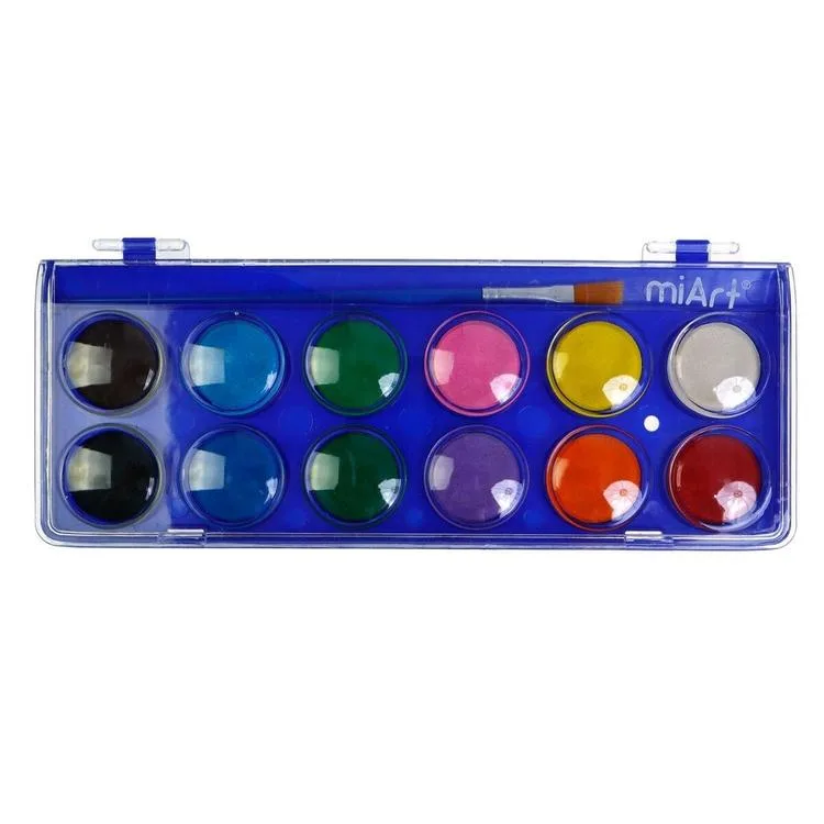 MİART MSB12 28mm SULUBOYA KARTON KUTU 12'Lİ (12 RENK)